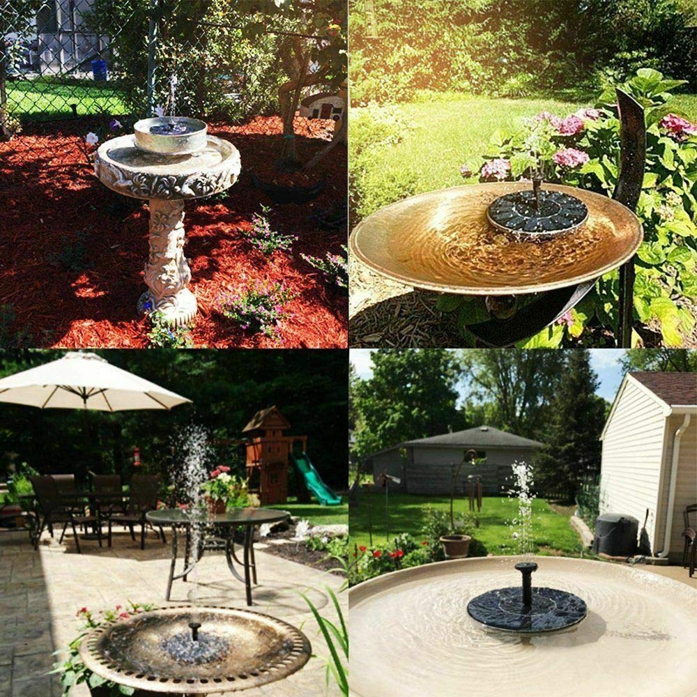 Solar Powered Fountain Pump Kit - Outdoor Bird Bath Water Feature with Floating Spray Head for Garden, Patio, Pond & Pool | Decorative Solar Water Pump for Backyard, Lawn & Landscape