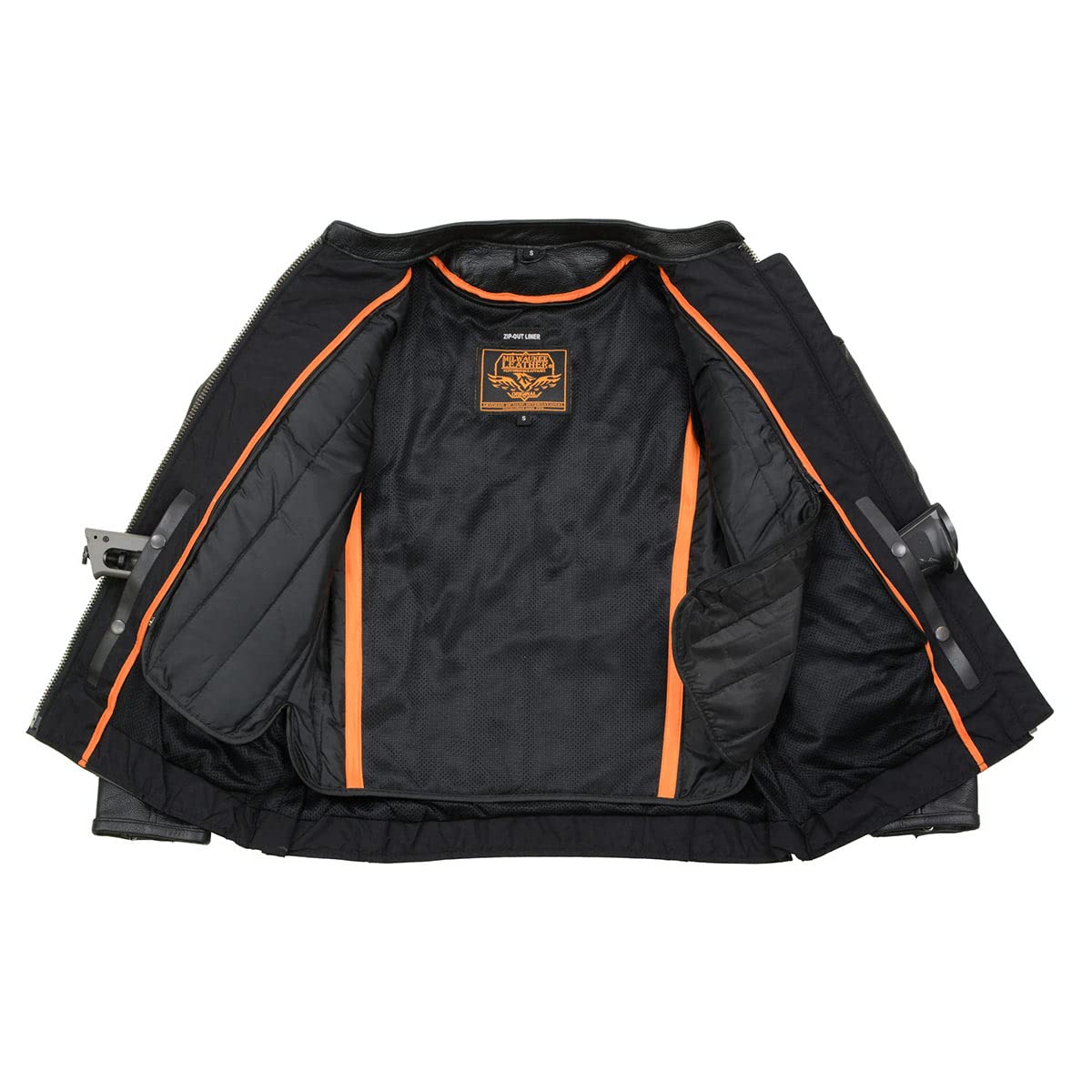 Milwaukee SH8011 Women's Black Leather Biker Jacket - Sporty Scooter Crossover Style for Motorcycle Riding & Casual Outfits