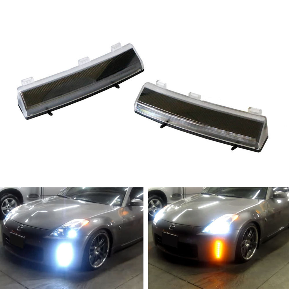 2006-2009 Nissan 350Z 370Z Style Switchback LED Daytime Running Lights & Turn Signals - DRL Fog Lights for Enhanced Visibility & Safety
