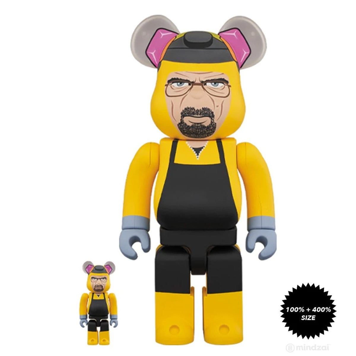 Breaking Bad Walter White 400% + 100% Combo Bearbrick Collectible Figure by Medicom - Perfect for TV Show Fans, Anime Collectors, and Home Decor Display