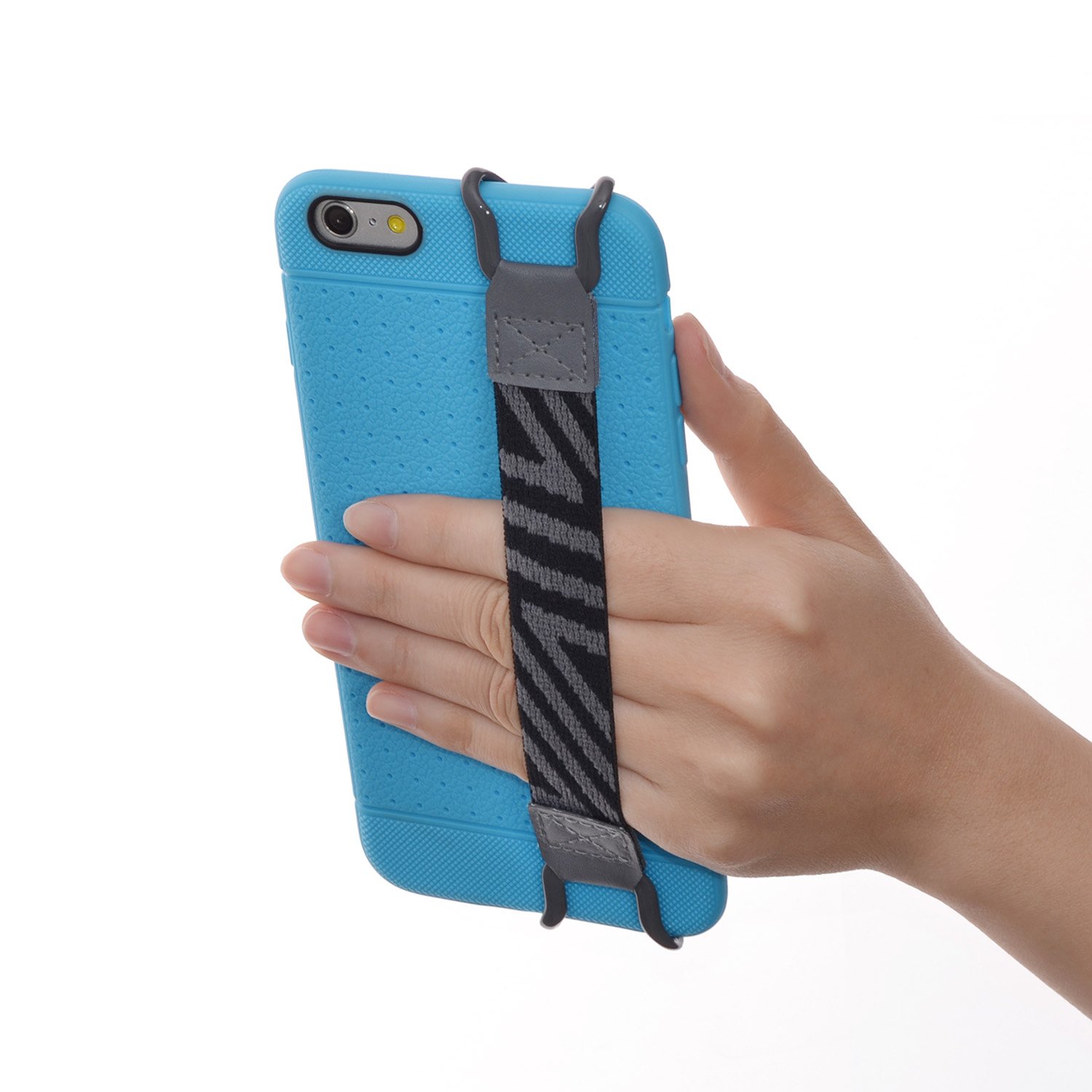 TFY Security Phone Hand Strap Holder - Compatible with iPhone 16 Pro Max, 15 Pro, 14 Plus, 13, 12 Pro, 11, XS, XR, X, 8 Plus, 7, SE & Samsung Galaxy S24, S23 - Anti-Slip Grip for Secure Phone Holding (Grey) - Perfect for Running, Hiking, Travel & Outdoor Activities