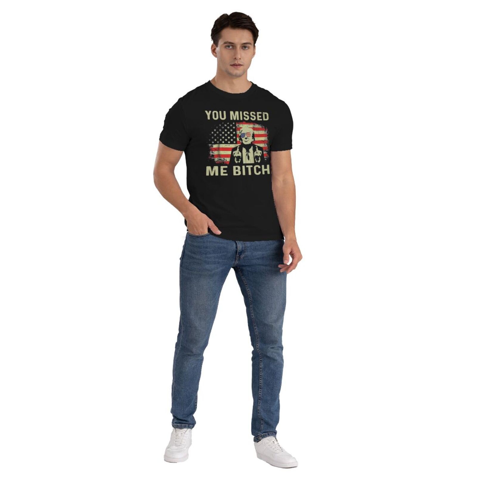 Trump 2024 T-Shirt - 'You Missed Me Bitch' Political Slogan Tee - Perfect for Campaign Rallies & Conservative Events