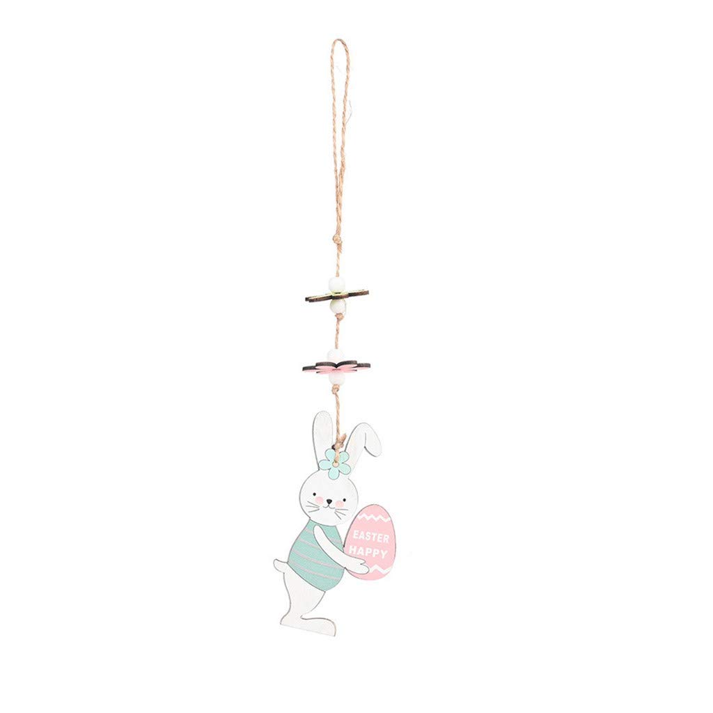 Easter Wooden Bunny Pendant - Long Ear Bunny Ornament for Easter Tree Decorations, Home & Party Hanging Decor - Perfect for Easter Egg Hunts, Spring Celebrations & Holiday Gift Giving