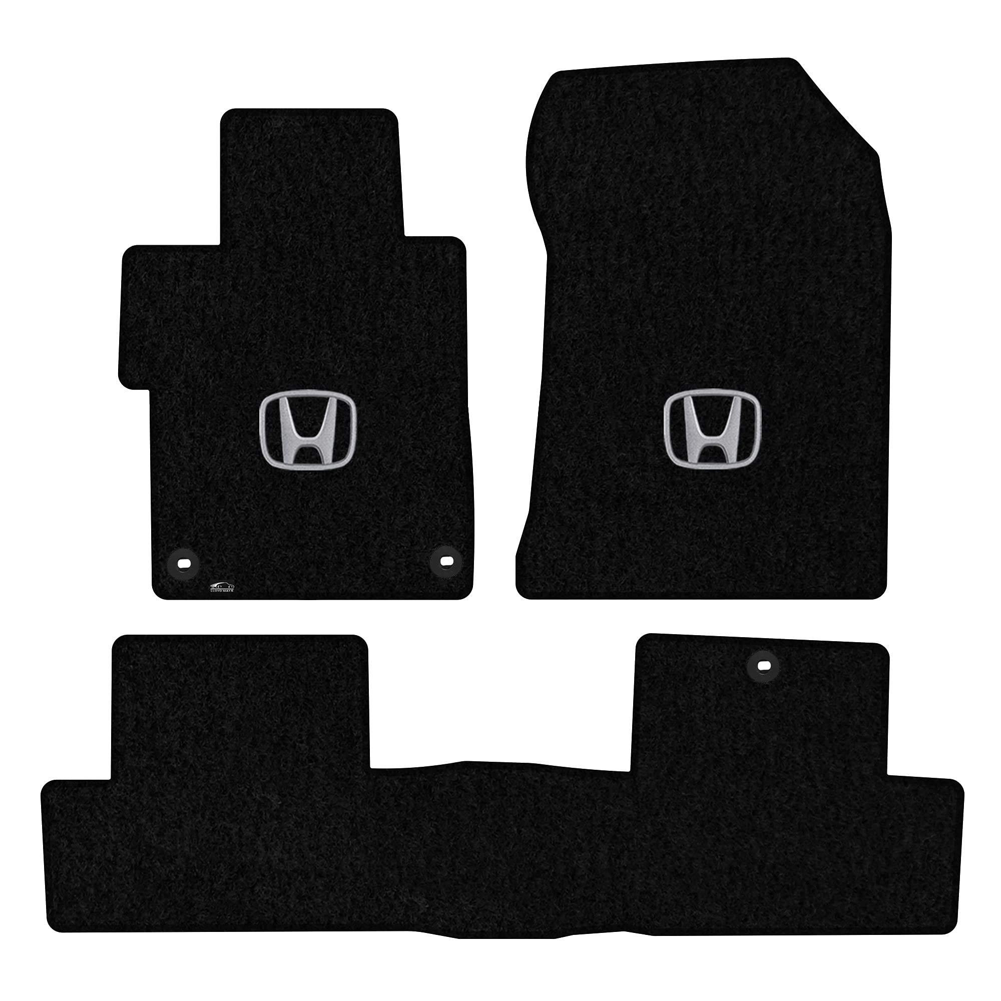 Premium Custom-Fit Carpet Floor Mats for 2014-2015 Honda Civic 2-Door - Black with Silver H Logo (3-Piece Set) | All-Weather Protection & Luxury Interior Upgrade for Sedans