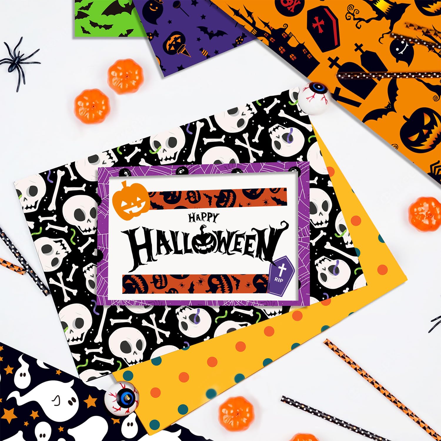 24 Sheets Halloween Pattern Paper Set - 12