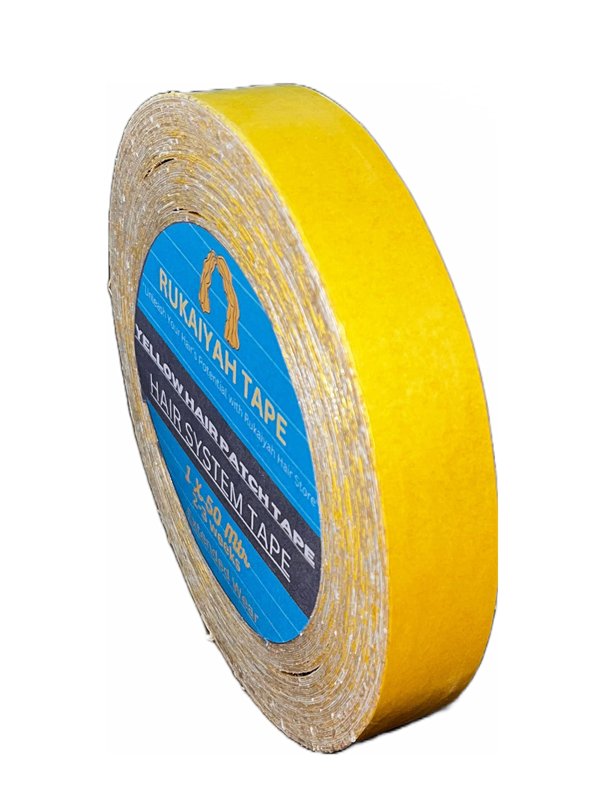 Rukaiyah 45M Strong Hold Yellow Double-Sided Waterproof Tape for Hair Patch & Toupees - Ultra-Strong Adhesive Lasts 1 Week, Scalp-Friendly & Comfortable - Perfect for Daily Use, Cosplay, Weddings & Special Events