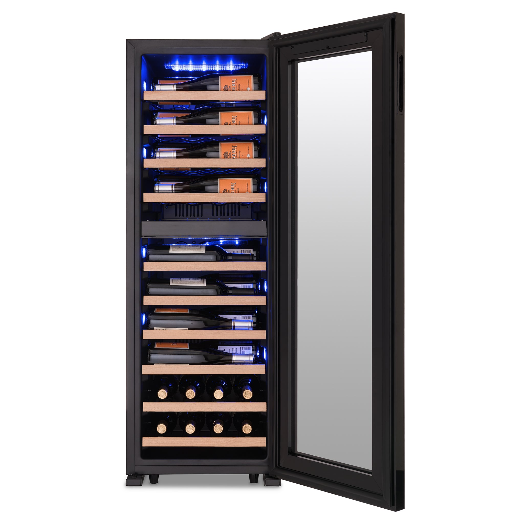 Newair® 56 Bottle Dual Zone Freestanding Wine Cooler - 16.9 Cubic Feet Black Refrigerator for Red & White Wine Storage | Perfect for Home Bars, Restaurants, and Wine Cellars