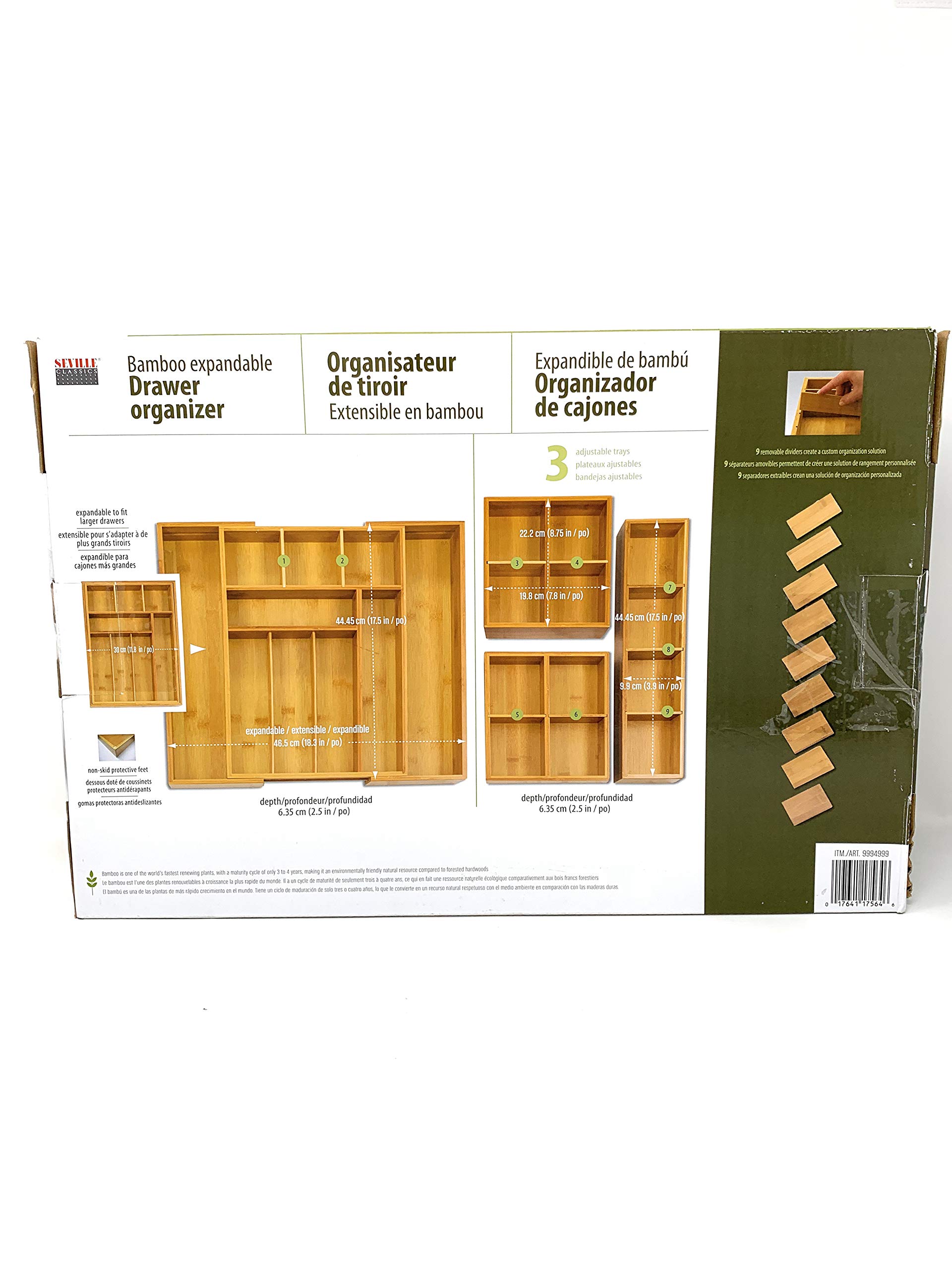 Expandable Bamboo Drawer Organizer - Adjustable Storage for Kitchen, Bathroom, Office & Closet - Perfect for Utensils, Makeup, Office Supplies & Socks