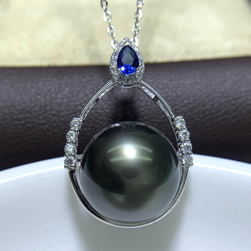 Tahitian Black Pearl Necklace for Women - Elegant Fine Jewelry Gift for Wife, Mom, Girlfriend - Perfect for Anniversary, Birthday, Valentine's Day, Mother's Day & Christmas - Luxury Pearl Jewelry for Special Occasions & Evening Events