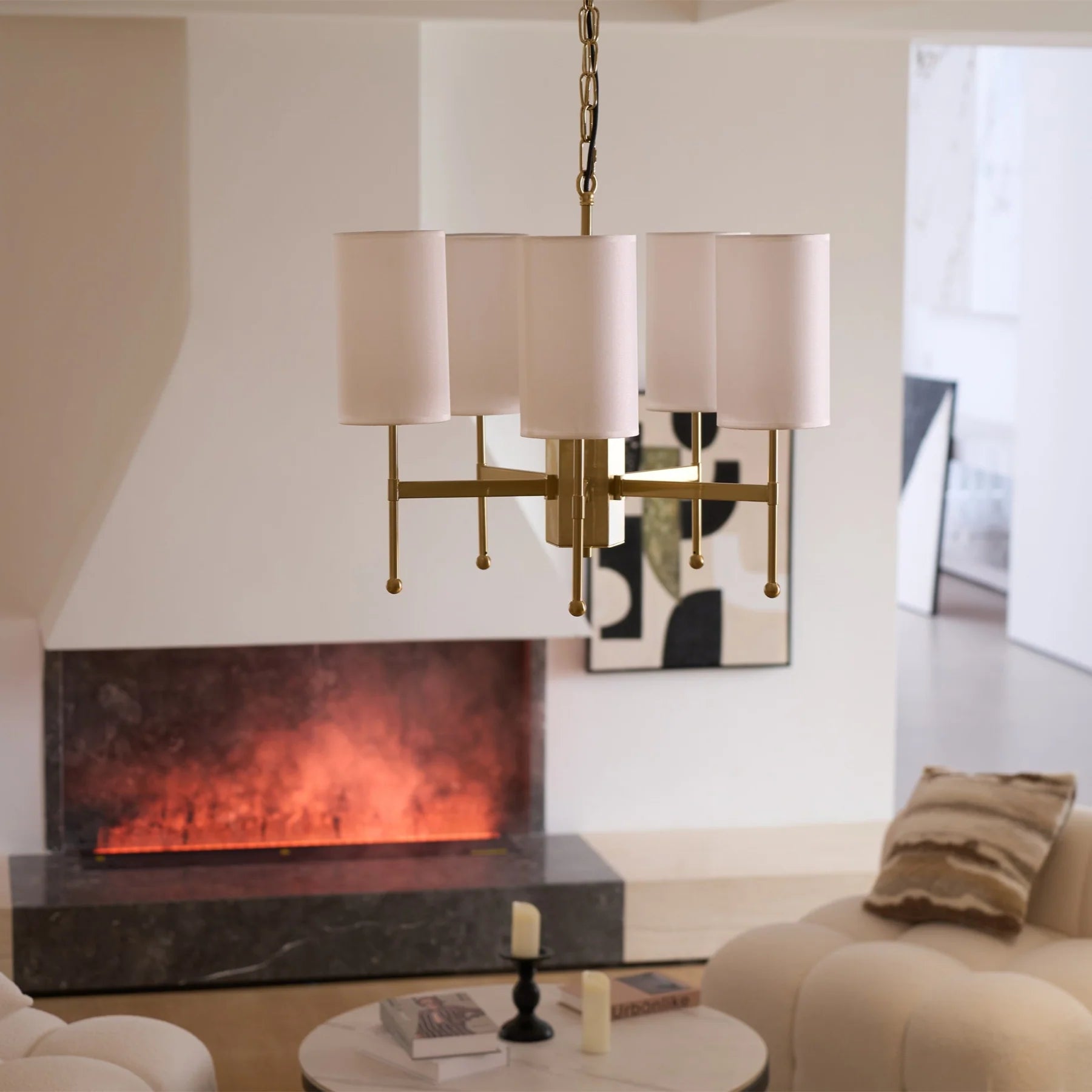 Kichler Modern Crystal Chandelier - Elegant Ceiling Light Fixture for Dining Room, Living Room & Bedroom - Energy Efficient LED Lighting for Home Decor