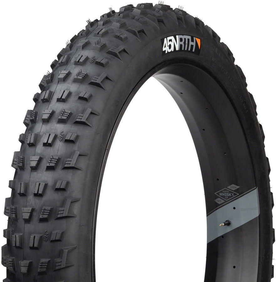 45NRTH Vanhelga Tubeless Folding Fat Bike Tire - 27.5 x 4 Inch, 120 TPI, Black - Winter & Snow Cycling, Off-Road Trail Riding, All-Terrain Biking
