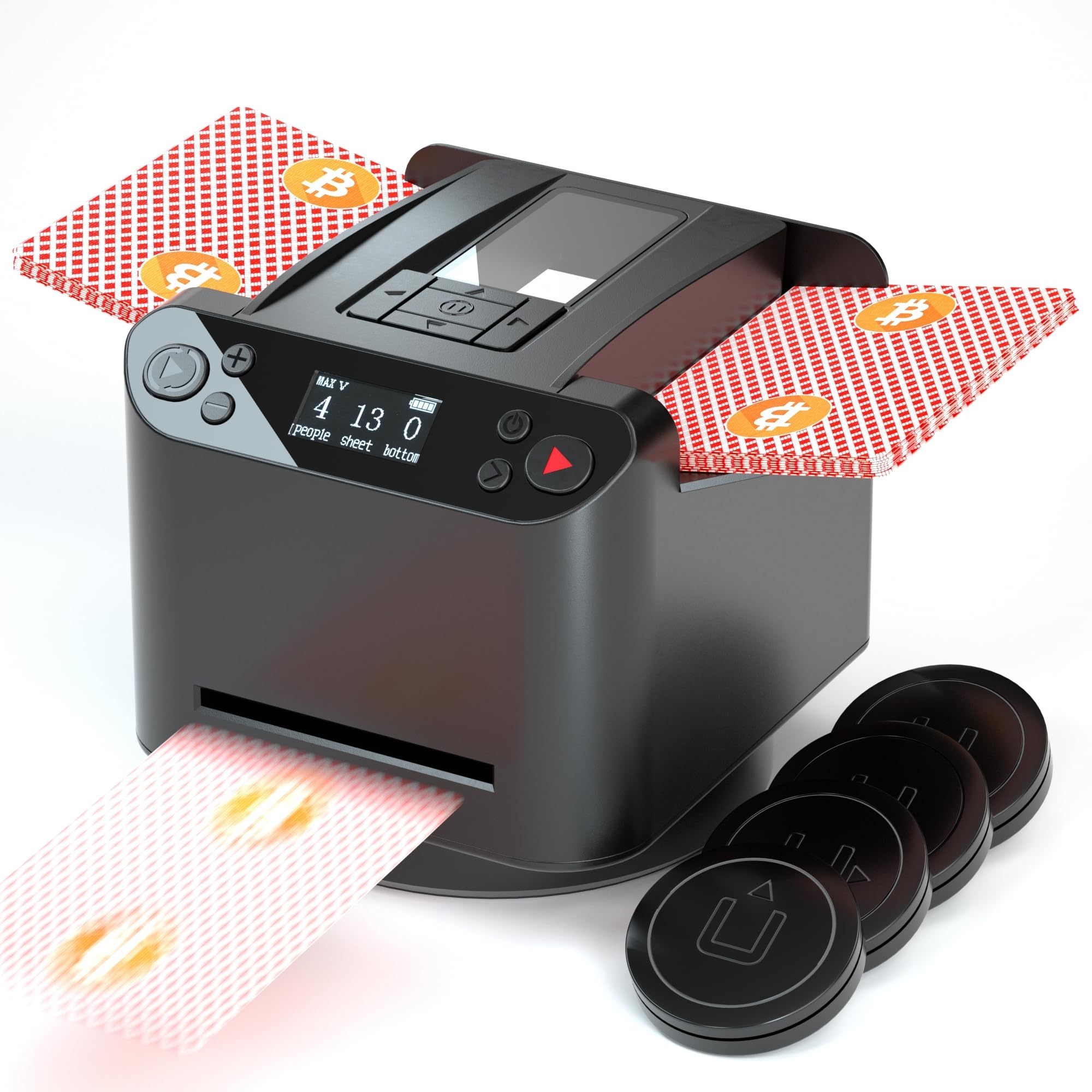 Automatic 2-in-1 360° Rotating Card Shuffler and Dealer Machine - Rechargeable Programmable Playing Card Dispenser with 4 Dealer Buttons | Perfect for Casino Nights, Poker Games, Family Gatherings & Card Magic Tricks