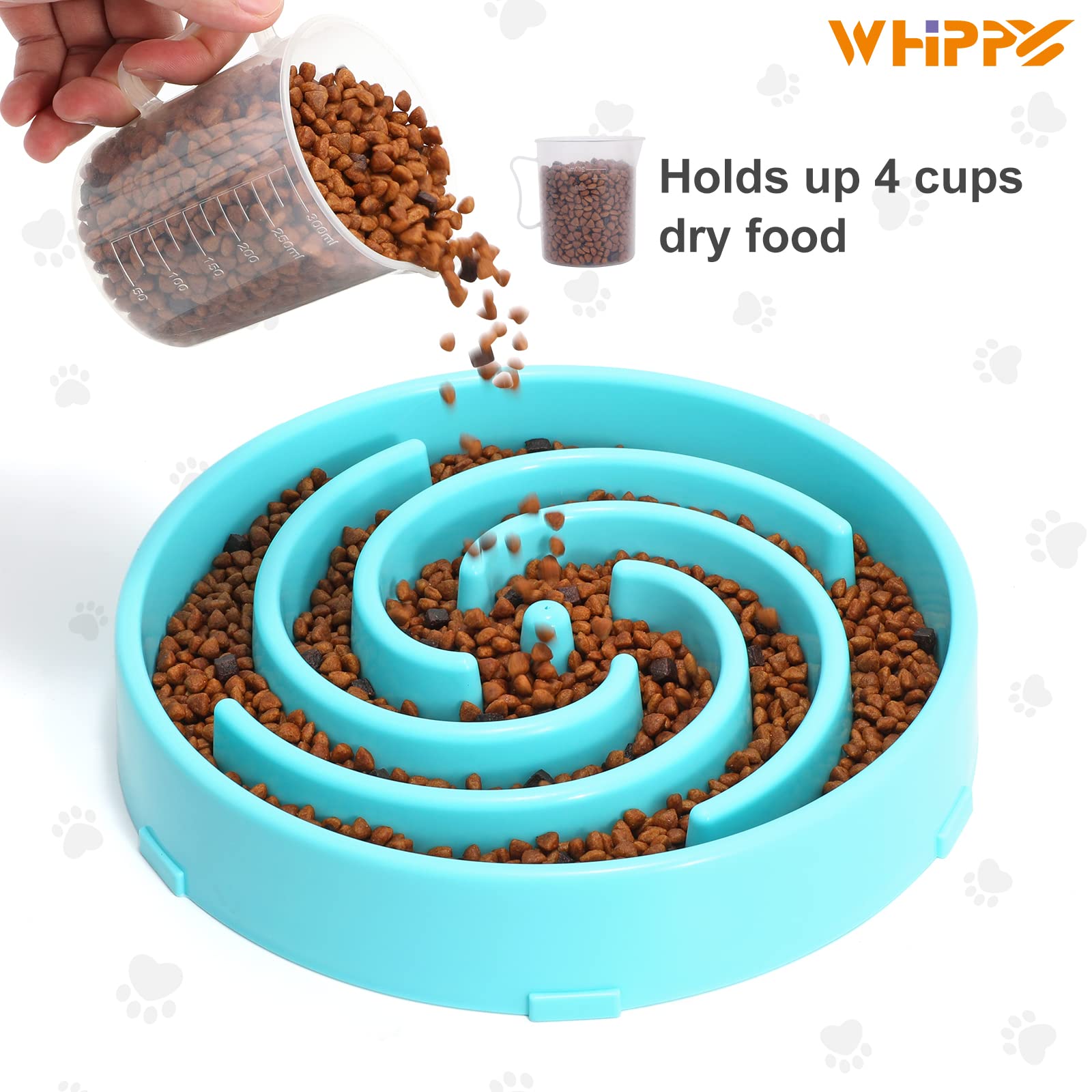 Slow Feeder Dog Bowl for Large & Medium Dogs - Non-Slip Maze Puzzle Design to Prevent Bloat & Choking - Interactive Pet Feeding Dish for Healthy Eating - Perfect for Fast Eaters & Mealtime Enrichment - Blue