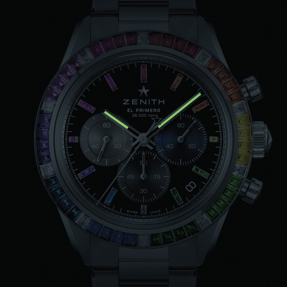 Chronomaster Sport Rainbow 41mm Black Dial Men's Watch with Stainless Steel Bracelet - Perfect for Luxury Collectors, Business Meetings & Special Occasions