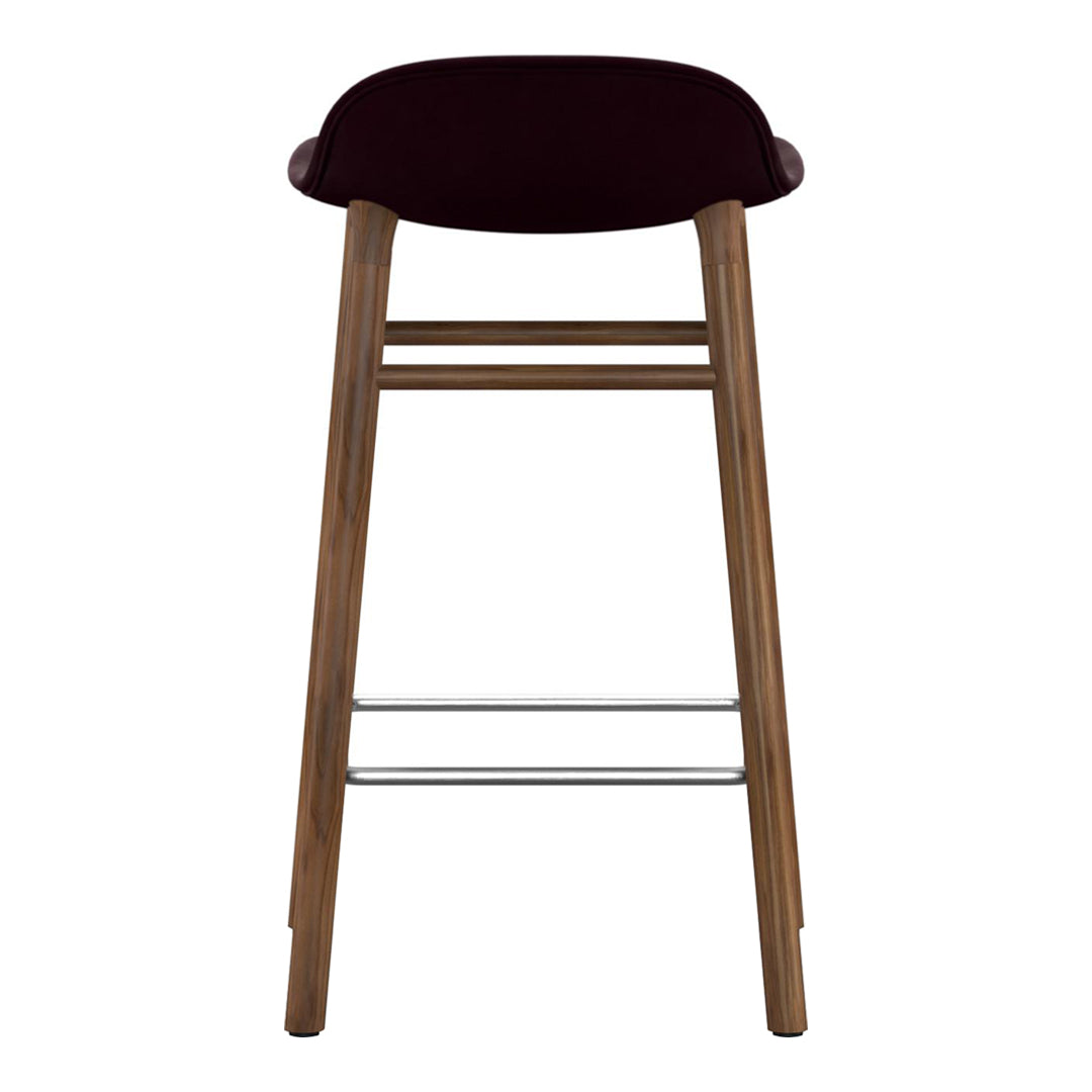Modern Form Bar Stool with Wooden Legs & Upholstered Seat - Perfect for Kitchen Islands, Home Bars & Dining Counter Height Tables