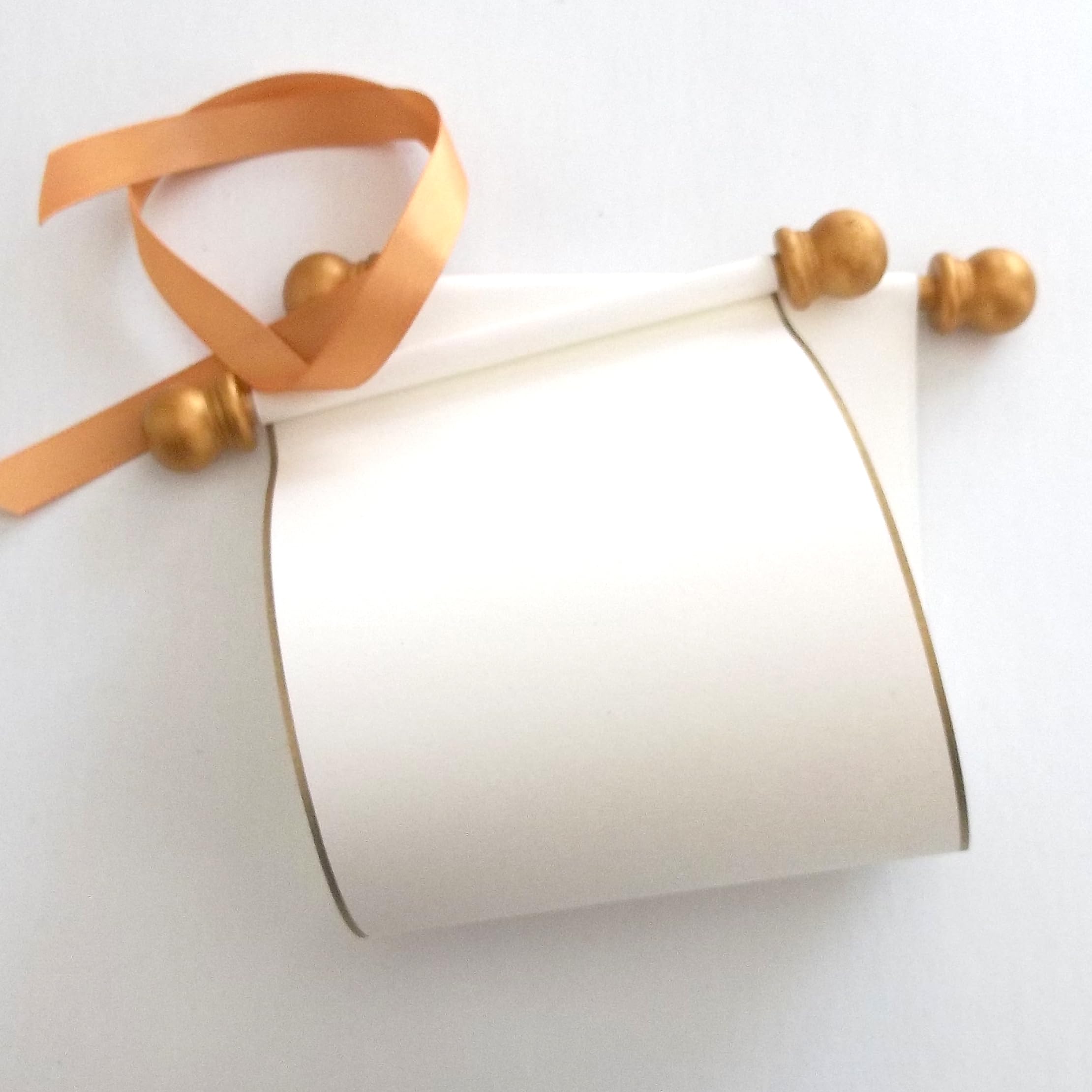 Elegant Gold Accented Blank Paper Scroll - 3.5x8