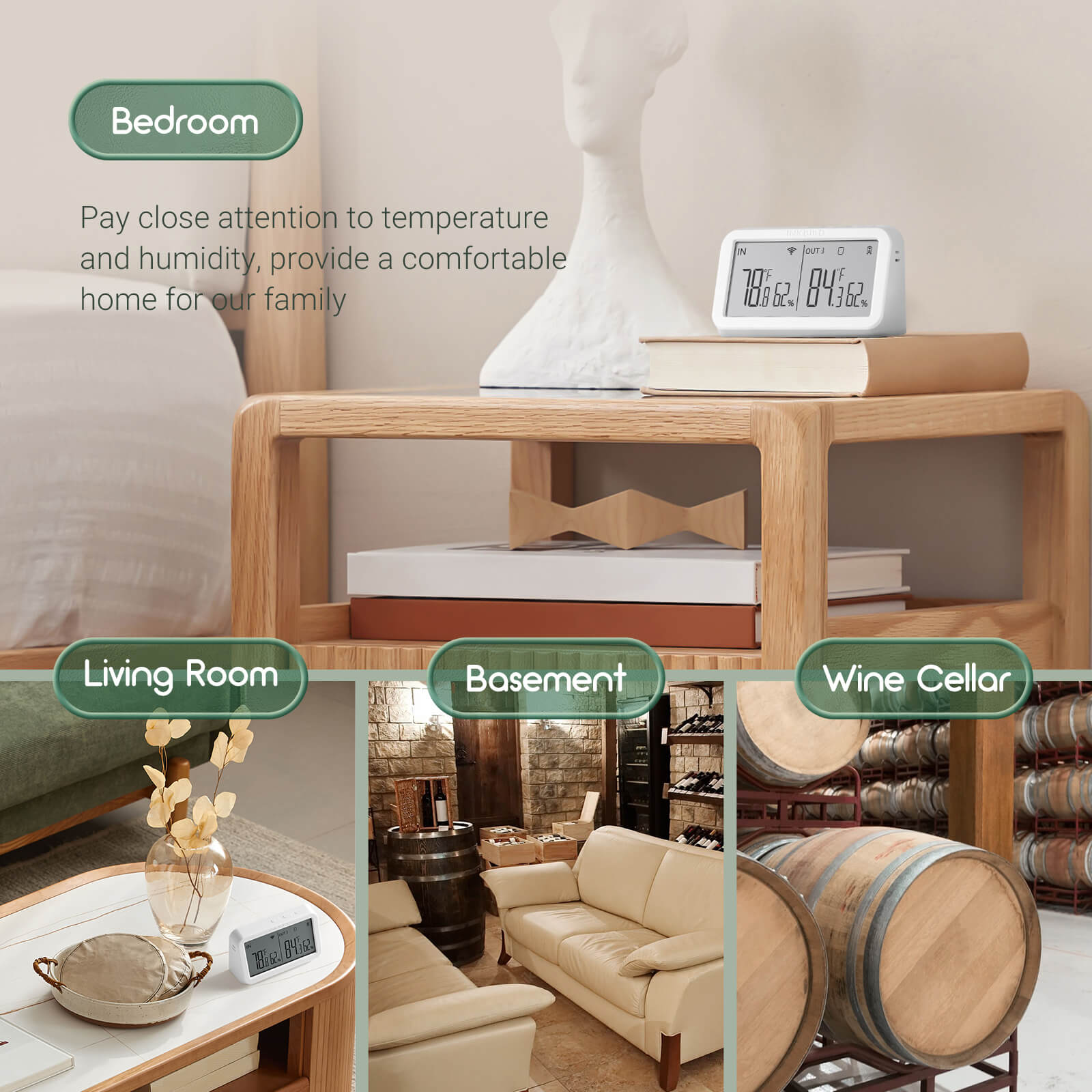 WiFi Gateway with Temperature & Humidity Sensor - IBS M2 Smart Home Hub for Remote Monitoring & IoT Automation