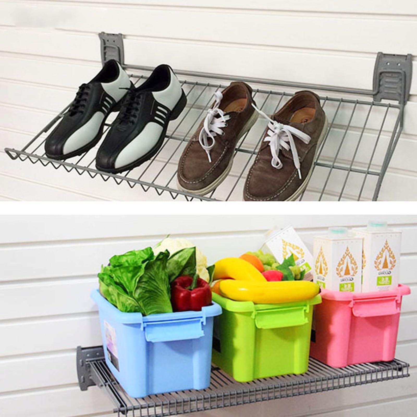 2-Pack Heavy Duty Metal Slatwall Shelves 23.6