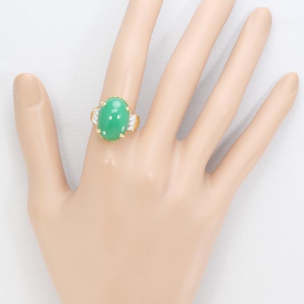 18K Yellow Gold Chrysoprase Ring for Women - Elegant Green Gemstone Jewelry for Engagement, Wedding, Anniversary & Special Occasions