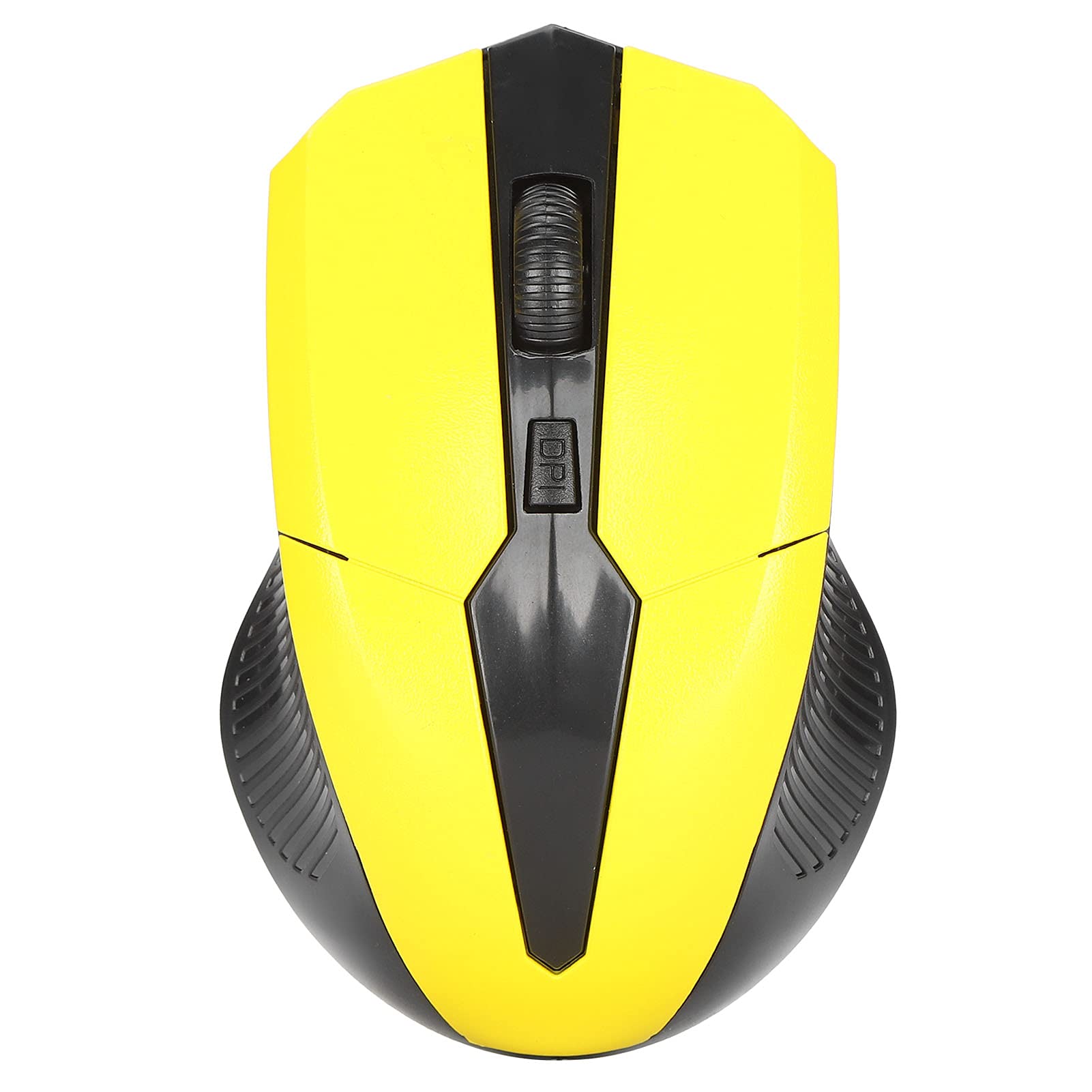 PUSOKEI 1600DPI 2.4G Wireless Ergonomic USB Mouse for PC & Laptop - Optical Computer Mouse with USB Receiver (Yellow) - Perfect for Office Work, Gaming & Home Use