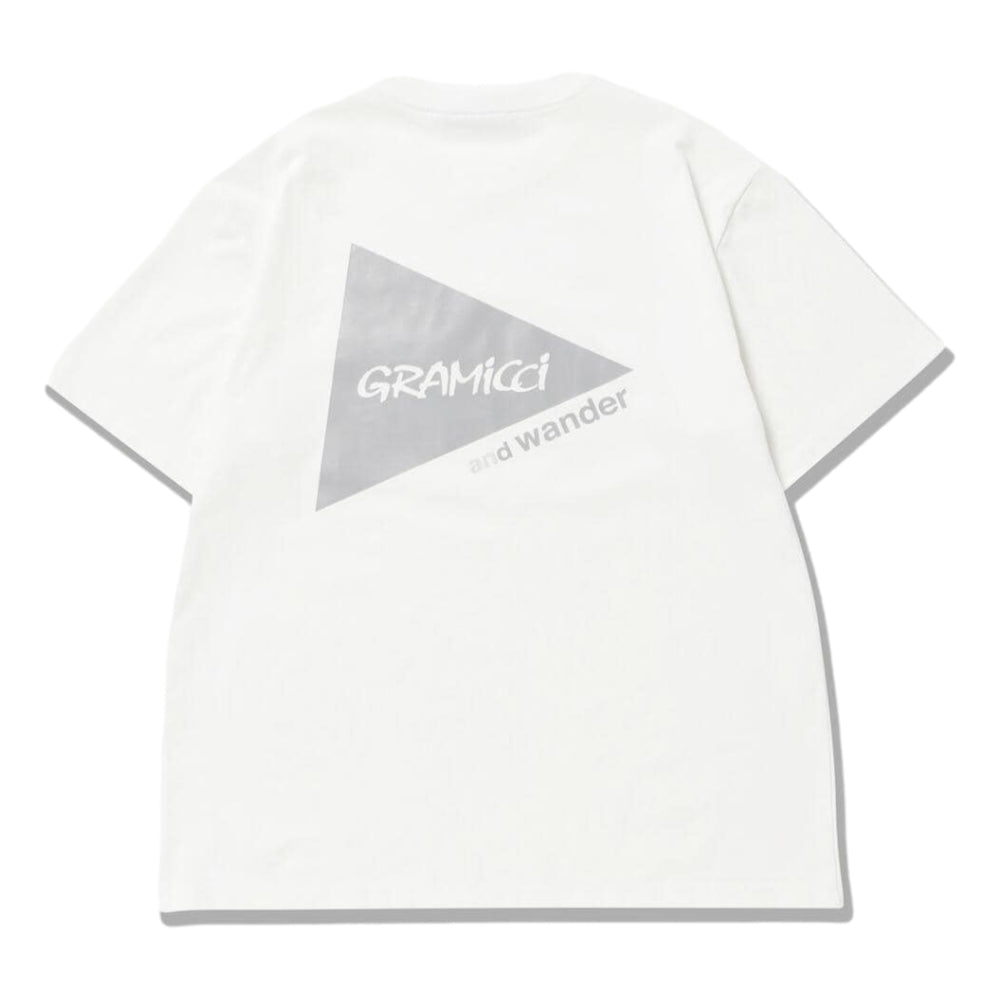 GRAMICCI x ANDWANDER Collaboration Back Print T-Shirt - White | Men's Streetwear Fashion | Perfect for Urban Outings & Casual Wear