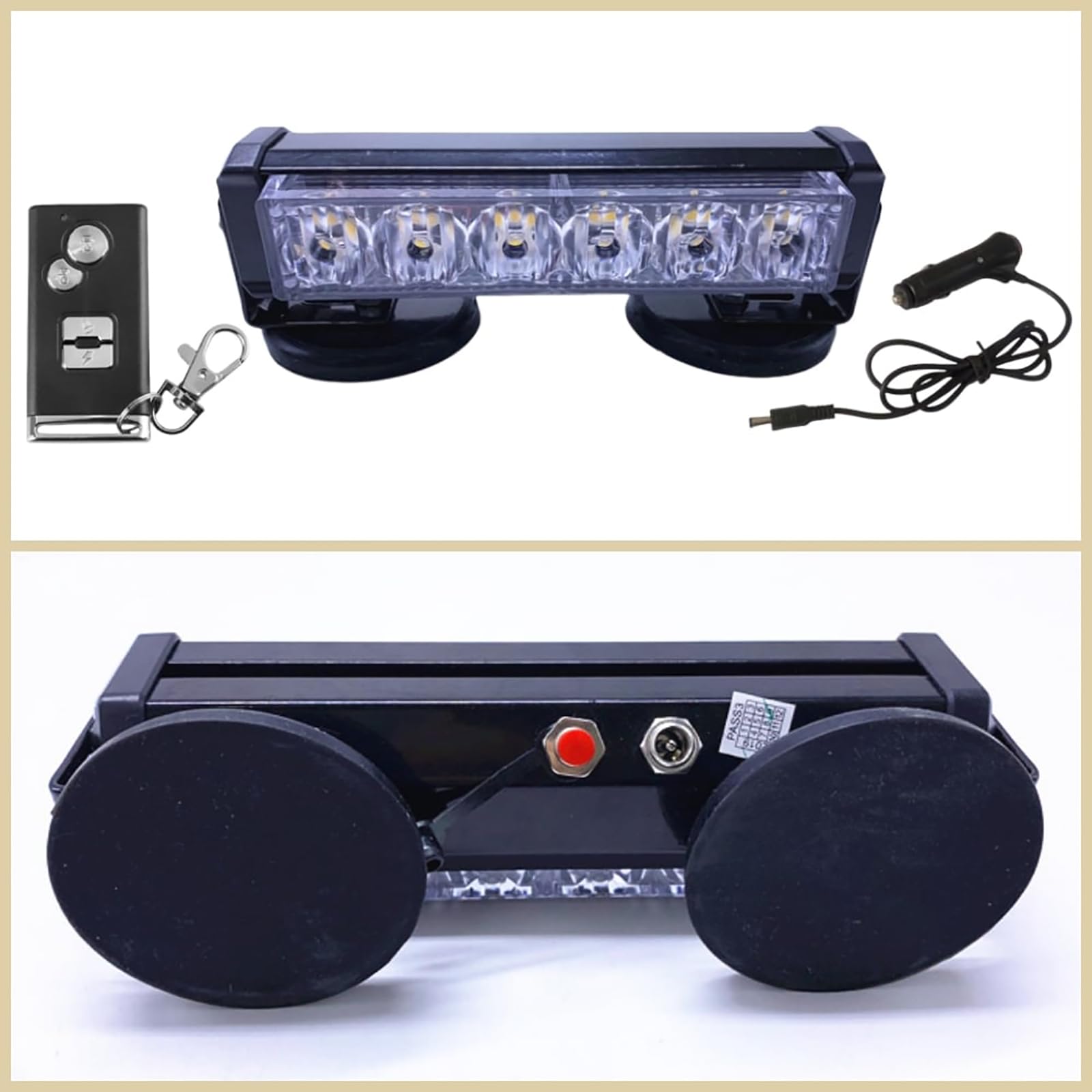 Car Strong Magnetic Flashlight with Remote Control - LED Magnetic Light Bar for Emergency Warning, Strobe & Safety (2 Pack, Red & Blue) - Perfect for Roadside Emergencies, Off-Road Adventures & Vehicle Breakdowns