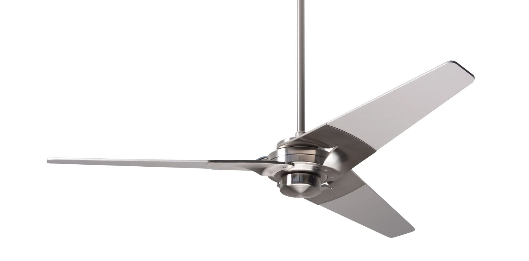 Torsion 52-Inch Bright Nickel Ceiling Fan with Remote Control, Nickel Blades for Living Room, Bedroom & Office