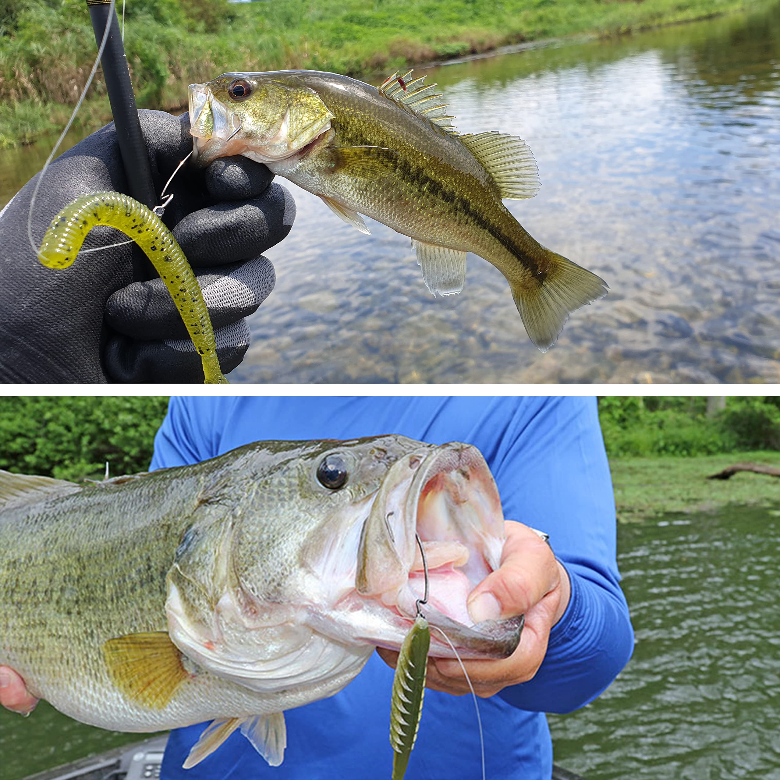 Premium Bass Fishing Hooks - 50/100pcs Offset Worm Hooks 3X Strong High Carbon Steel for Bass, Trout & Soft Plastic Baits - Texas Rig Jig Fishing (Size 1/0-5/0) - Perfect for Freshwater & Saltwater Angling, Kayak Fishing & Tournament Use
