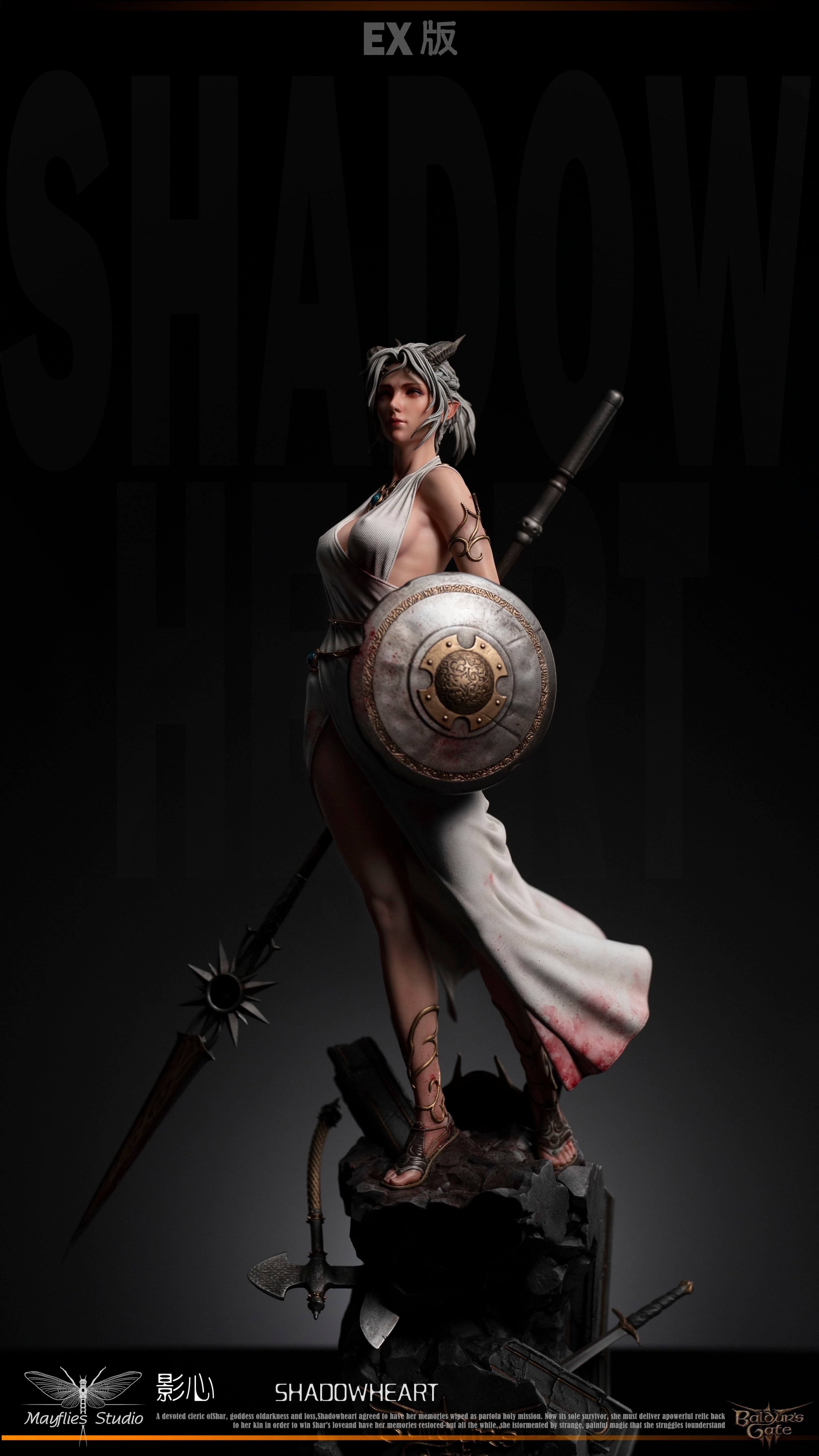Mayflies Studio Baldur's Gate Shadowheart Statue - Premium Collectible Figure for Gamers & Fantasy Fans | Perfect for Display, Gaming Room Decor, and D&D Enthusiasts