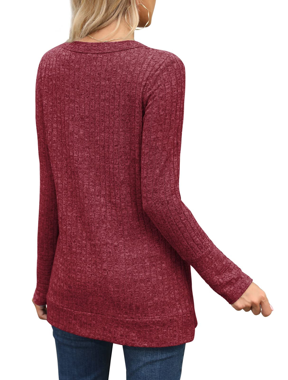 PrinStory Women's V Neck Sweatshirt - Soft Pullover for Casual Wear