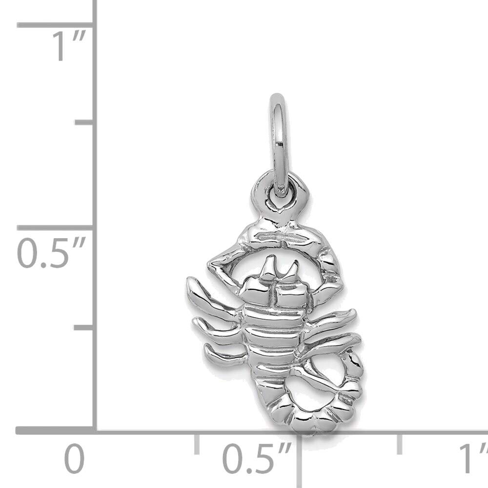 10kt White Gold Scorpion Charm Pendant - Perfect for Gifts & Zodiac Jewelry