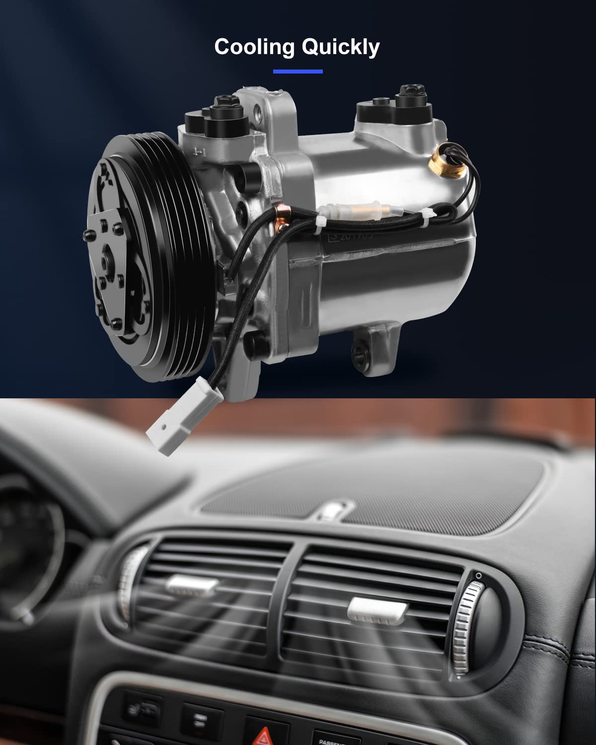 ECCPP AC Compressor Replacement for 1995-2005 Suzuki Esteem & Grand Vitara 1.6L 2.5L - High Performance Air Conditioning Compressor | Perfect for Summer Road Trips & Hot Weather Driving