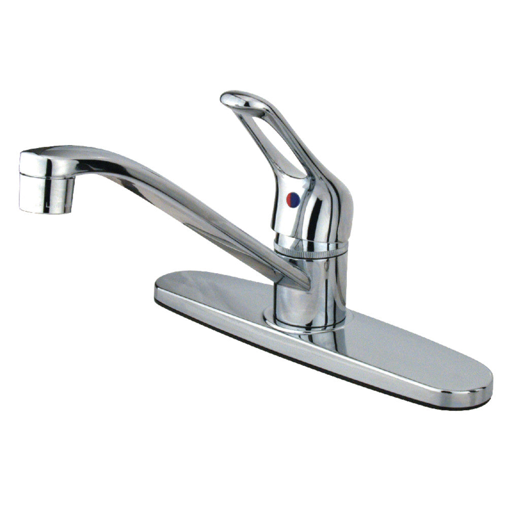 Kingston Brass KB561 Single Handle Centerset Kitchen Faucet - Modern Stainless Steel Sink Faucet with High Arc Spout for Easy Washing & Cooking | Perfect for Home Kitchen, RV, and Small Spaces