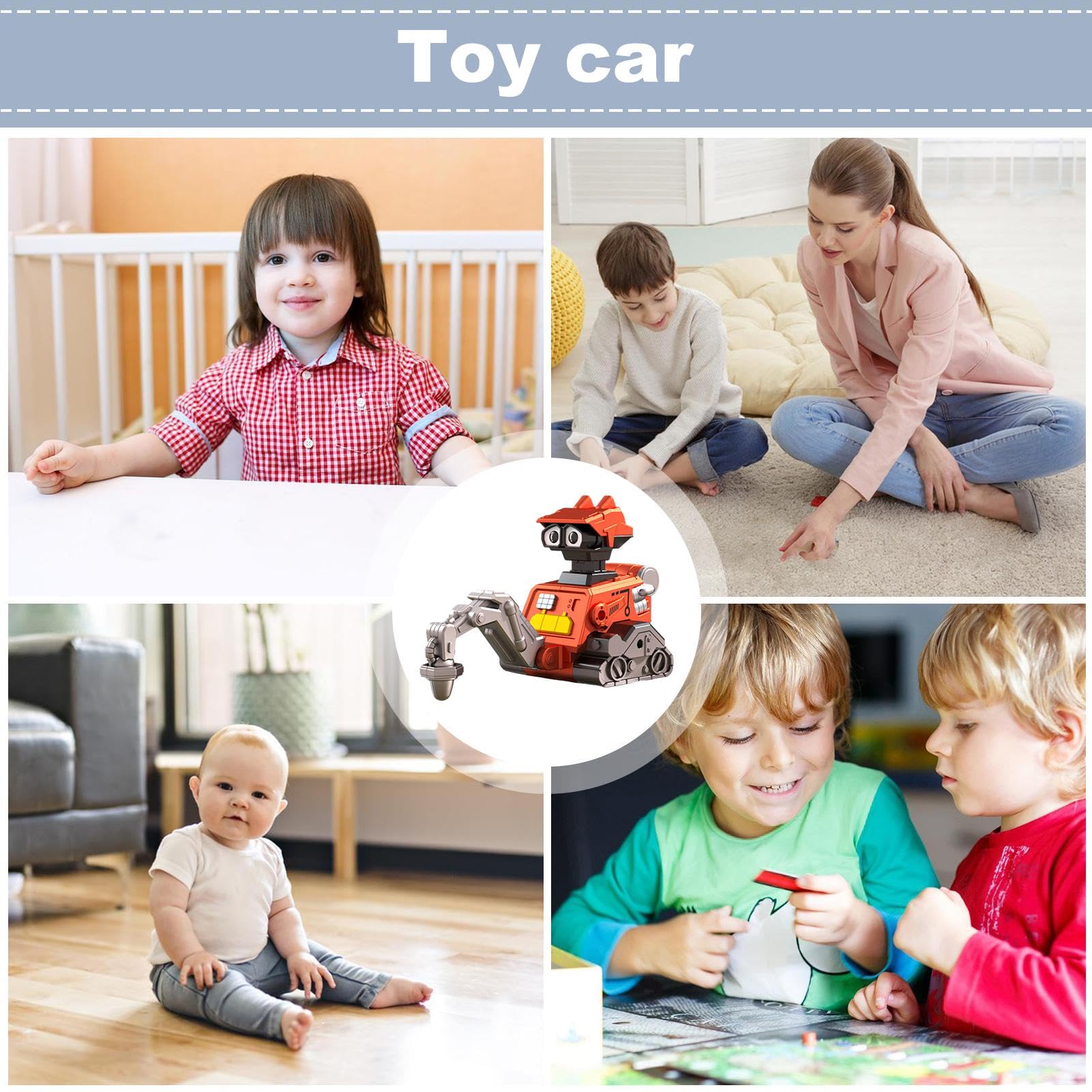 Vbnuyhim Press and Go Construction Toy Vehicles - Friction Powered Excavator Truck & Construction Site Toys for Kids - Perfect for Indoor Play, Sandbox Fun, and Pretend Construction Scenes