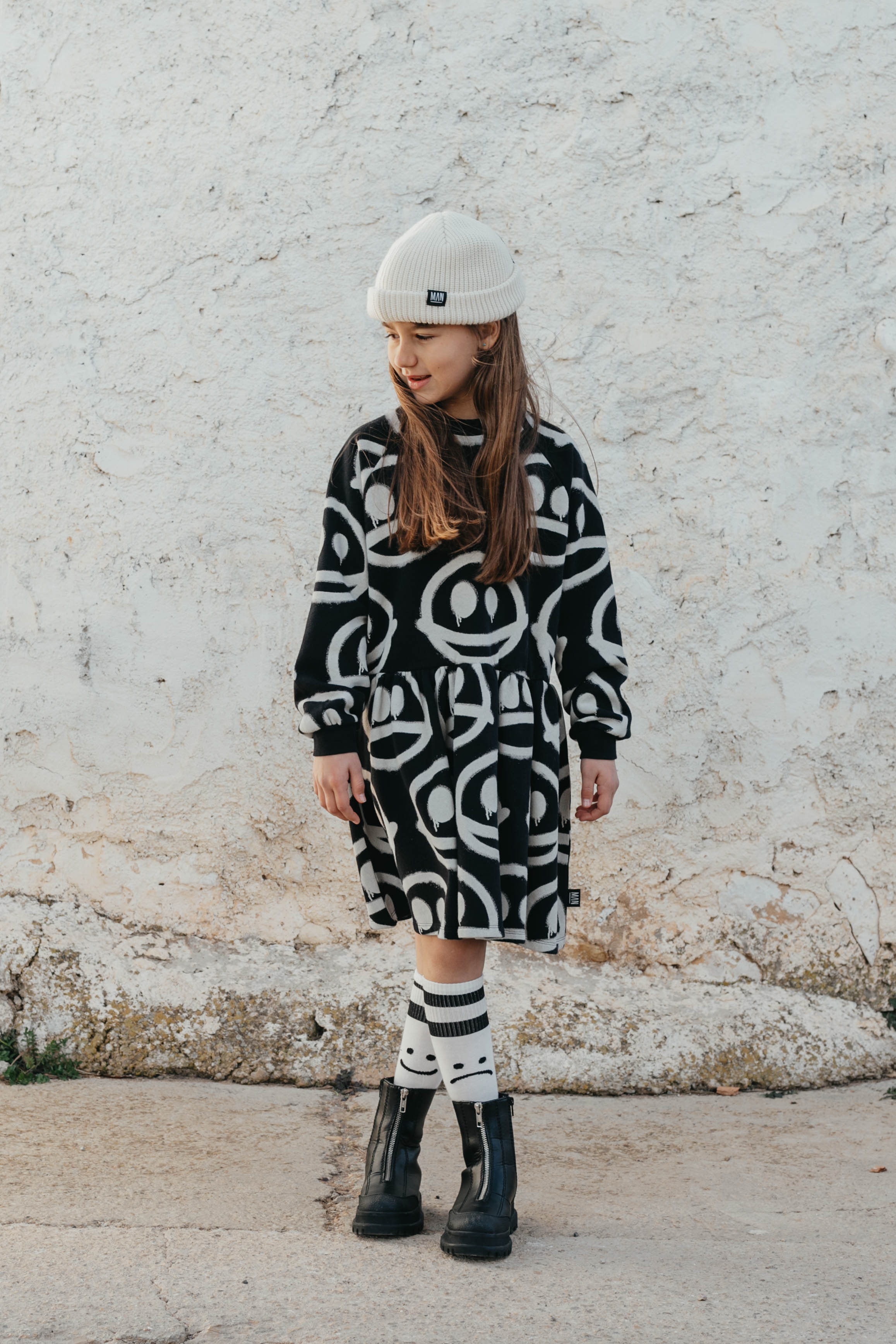 LMH Happy Sad Sweater Dress - Soft Knit Pullover Tunic for Women | Black | Cozy Fall Winter Outfit for Casual Wear, Date Night & Office