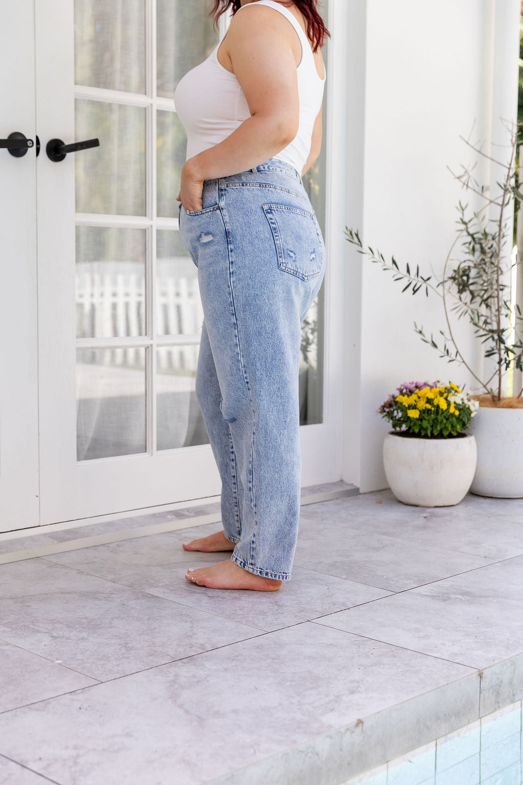 Cerys Light Blue Acid Wash Jeans for Women - High Waisted Distressed Denim Pants | Perfect for Casual Outfits, Streetwear & Everyday Wear