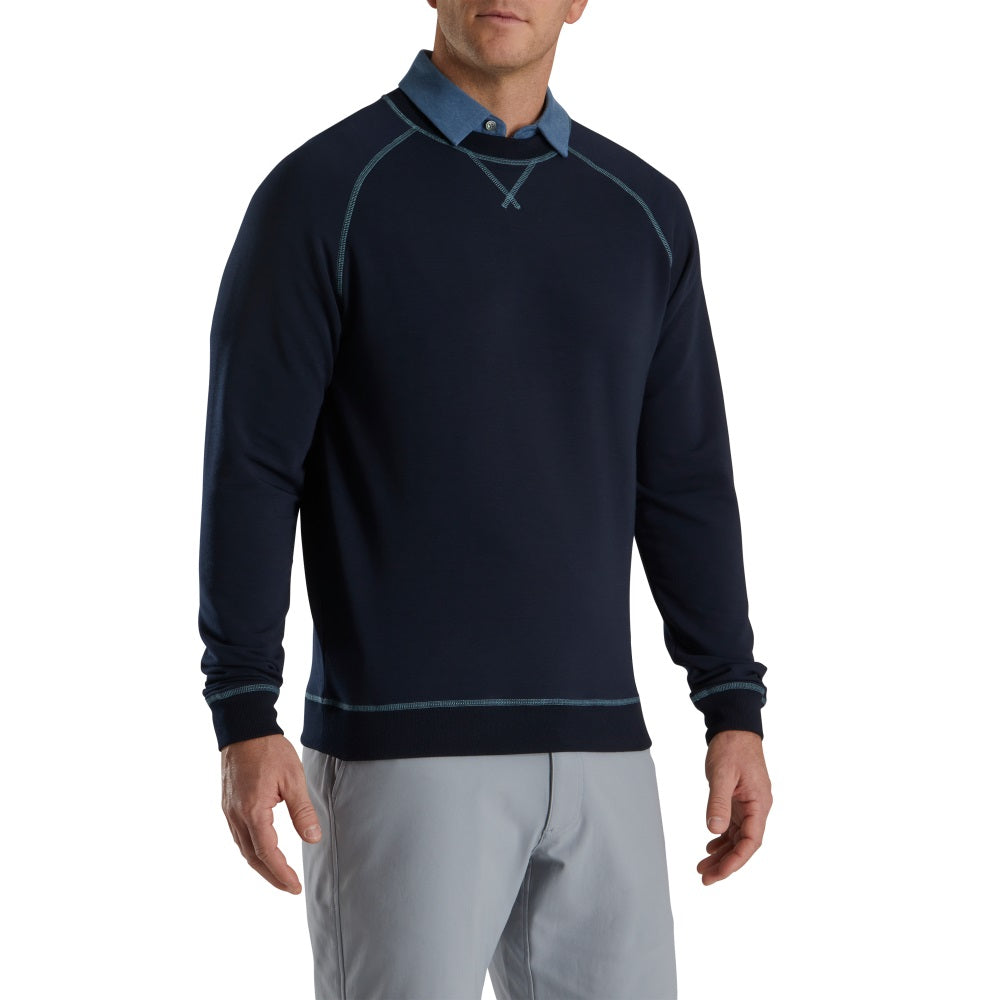 Footjoy Lifestyle French Terry Crewneck Sweatshirt - Comfortable & Stylish Men's Pullover for Casual Wear & Golf Outings