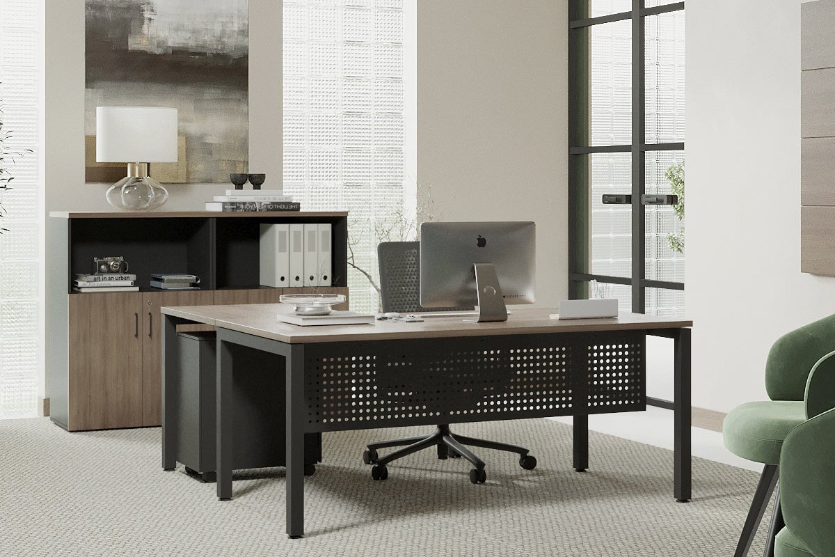Quadro Square Legs L-Shaped Corner Office Desk - 1400mm x 1450mm Large Workstation for Home & Business - Perfect for Small Spaces & Multi-Monitor Setups
