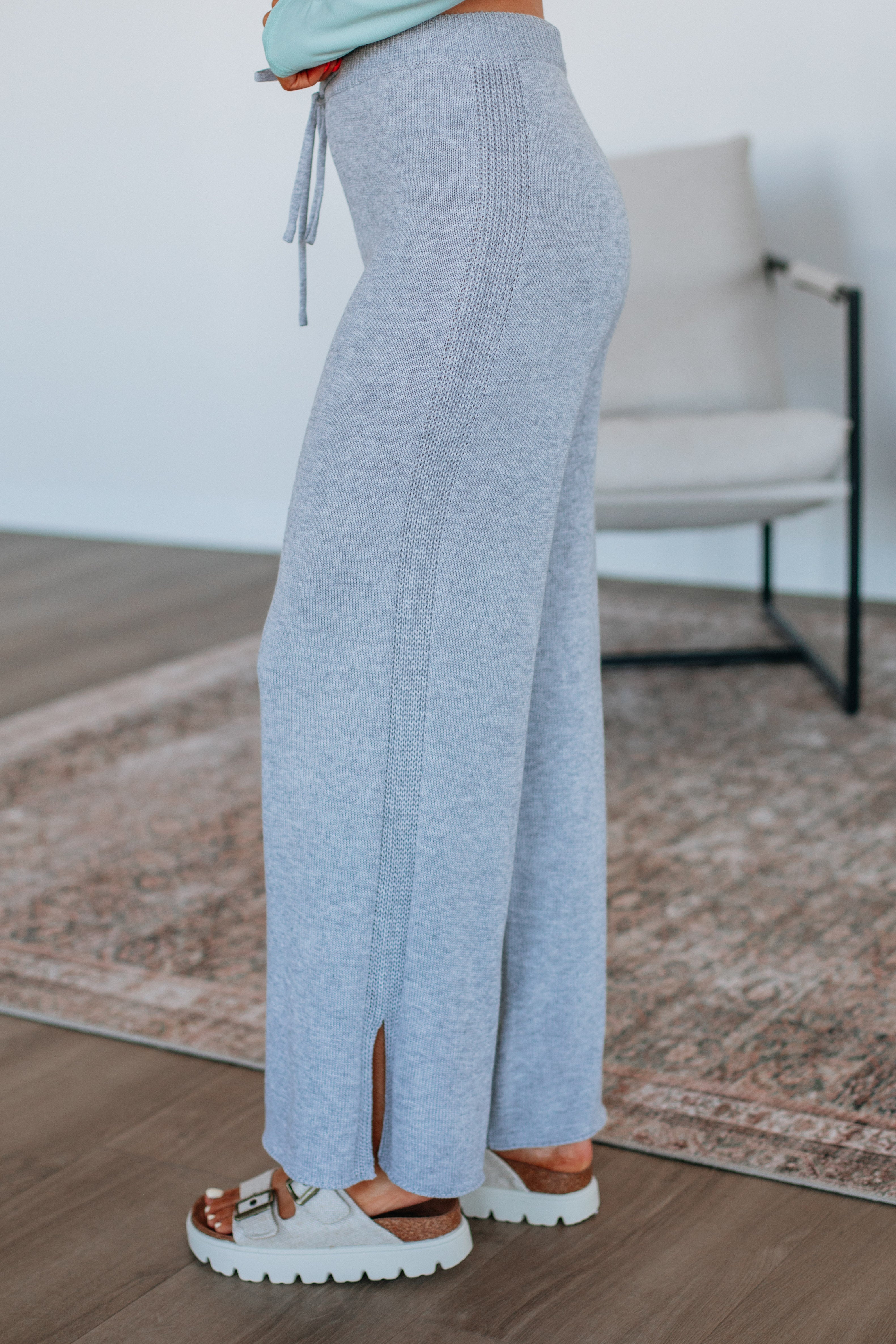 Bodhi Knit Pants for Women - Soft Stretchy Lounge Pants in Heather Grey - Perfect for Yoga, Travel & Relaxation at Home