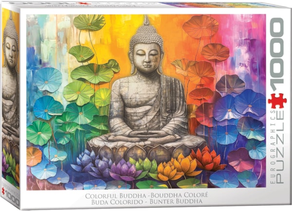 Colorful Buddha Statue - Handcrafted Home Decor for Meditation, Yoga & Spiritual Spaces | Perfect for Living Room, Office & Garden
