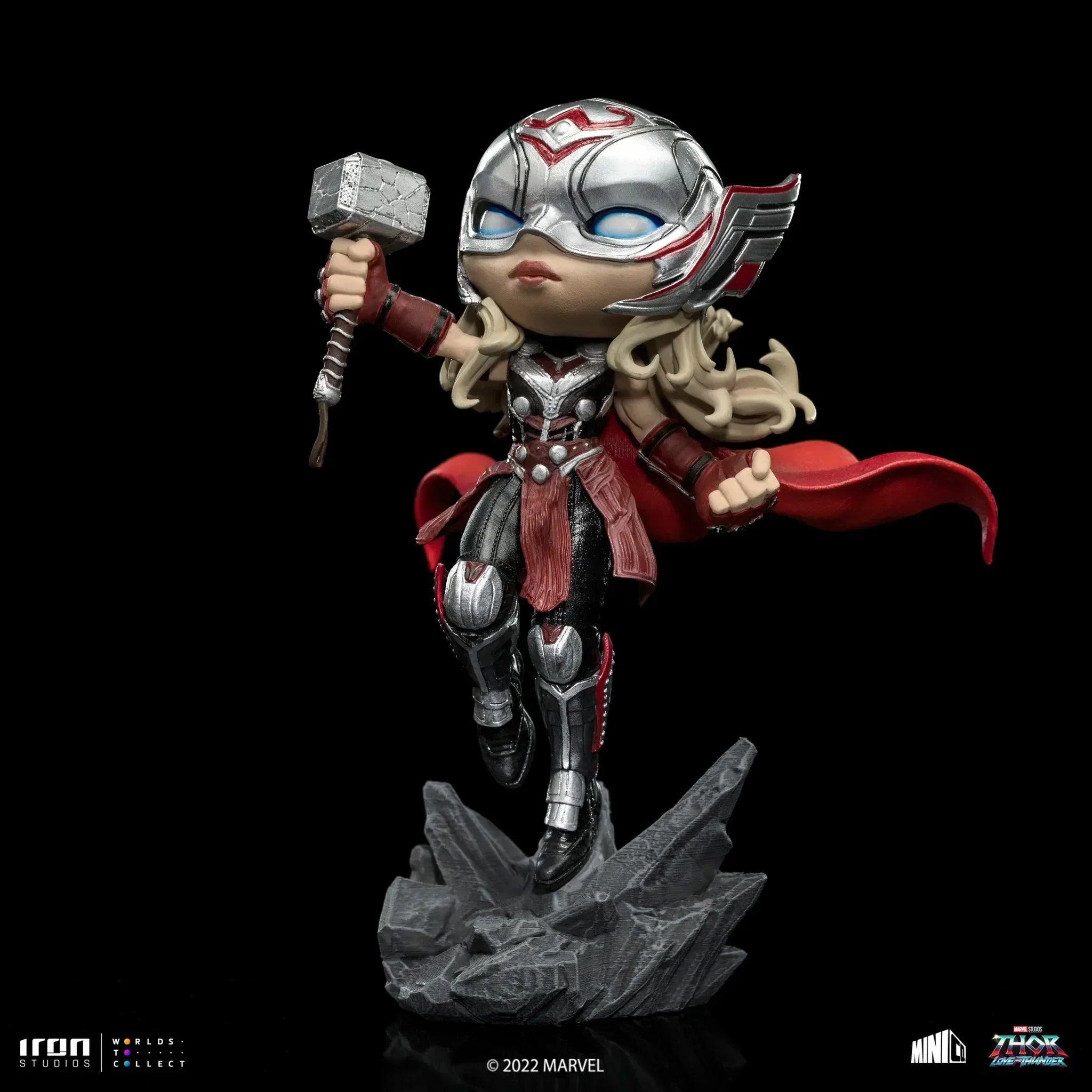 Iron Studios Thor: Love and Thunder Mighty Thor Jane Foster MiniCo Figure - Collectible Marvel Superhero Statue for Display & Gifts