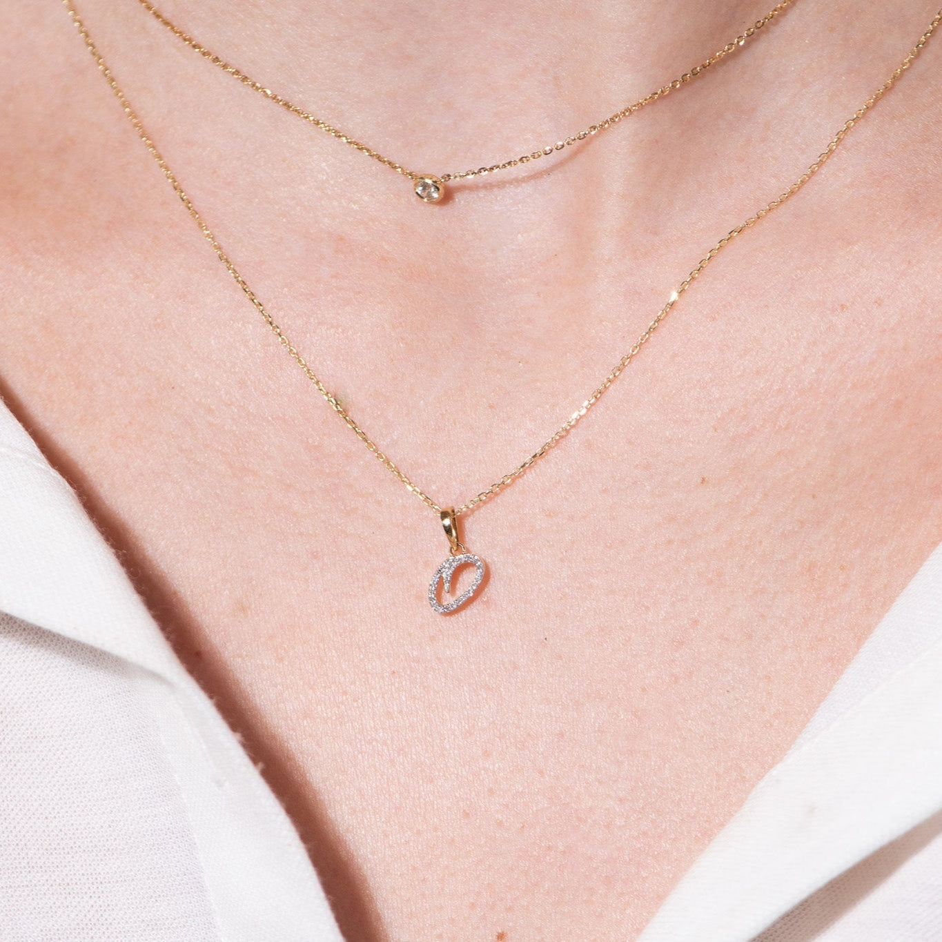 14k White Gold Cursive Diamond Initial Necklace - Personalized Name Pendant for Women - Perfect for Birthdays, Anniversaries & Everyday Elegance