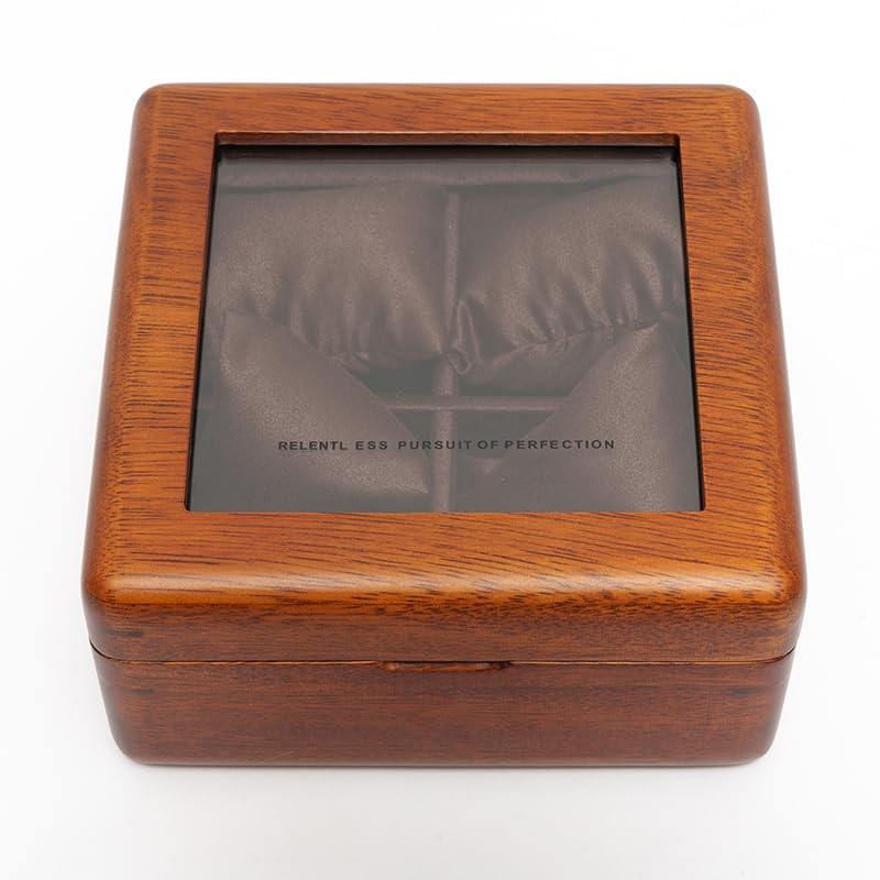Premium 4-Slot Wooden Watch Box with Glass Lid - Luxury Watch Storage Organizer & Travel Case for Men - Perfect for Display, Gifts, and Travel Accessories
