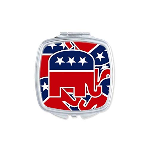 DIYthinker American Elephant Emblem Republican Mirror - Portable Compact Double-Sided Glass Makeup Mirror for Travel, Home & Office Use