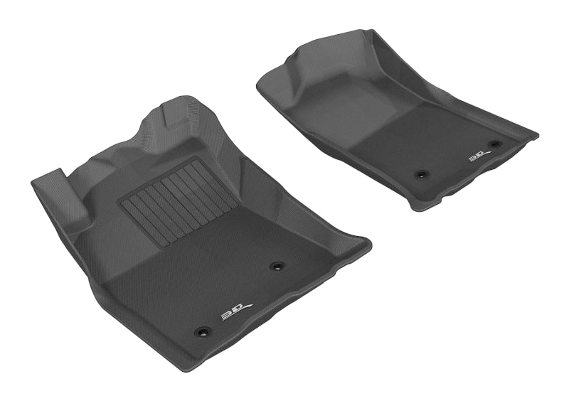 3D MAXpider Custom Fit All-Weather Floor Mats for 2005-2011 Toyota Tacoma Regular/ACS/Double Cab - Kagu Series 1st Row Black Car Mats | Durable Protection for Trucks & Off-Road Vehicles
