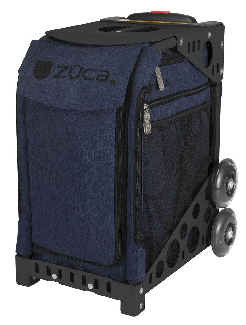 ZUCA Sport Cobalt Insert & Black Frame Rolling Backpack with LED Flashing Wheels - Perfect for School, Travel, and Sports Gear Storage