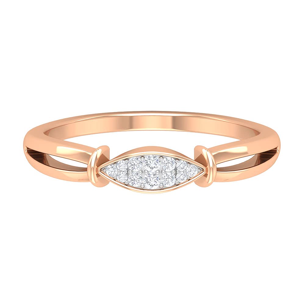 14K Solid Gold Diamond Promise Ring for Women - Certified Geometric Engagement Ring, Wedding Band, Anniversary Gift for Her - Perfect for Proposals, Valentine's Day & Special Occasions