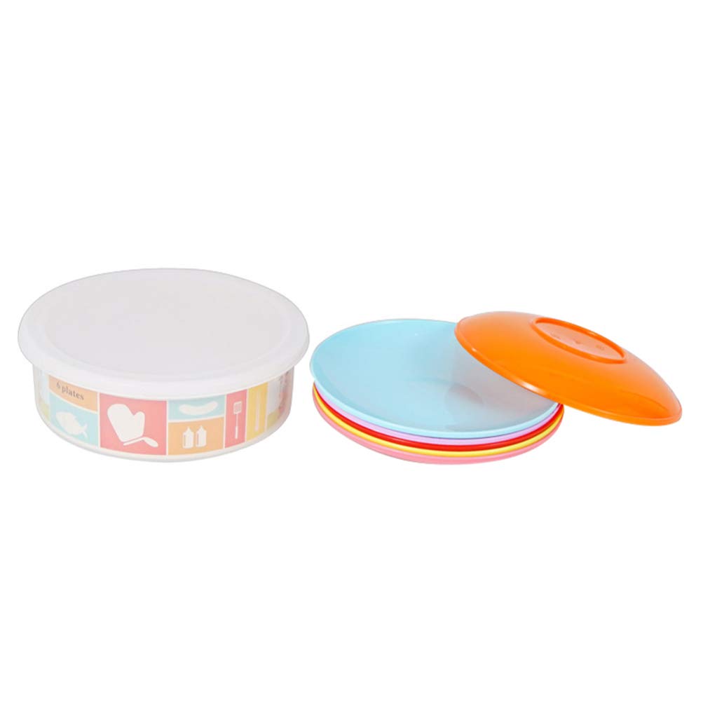 BESPORTBLE 6-Piece Unbreakable Plastic Plates Set - Reusable, Microwavable, Lightweight Dinnerware for Outdoor Picnic, Camping, Travel & Daily Use