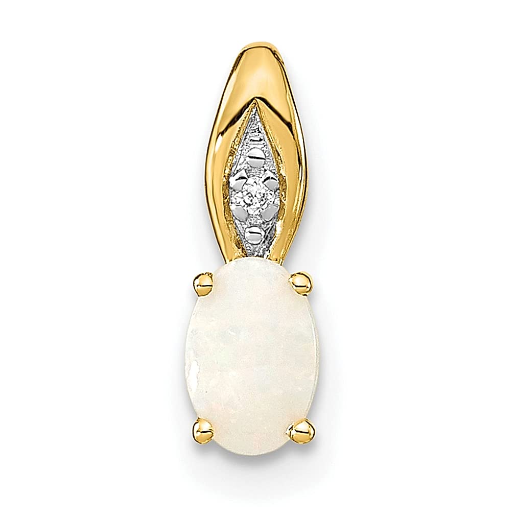 14K Yellow Gold Opal and Diamond Pendant Necklace - October Birthstone Jewelry for Women, Elegant Gift for Her | Perfect for Anniversaries, Birthdays & Special Occasions