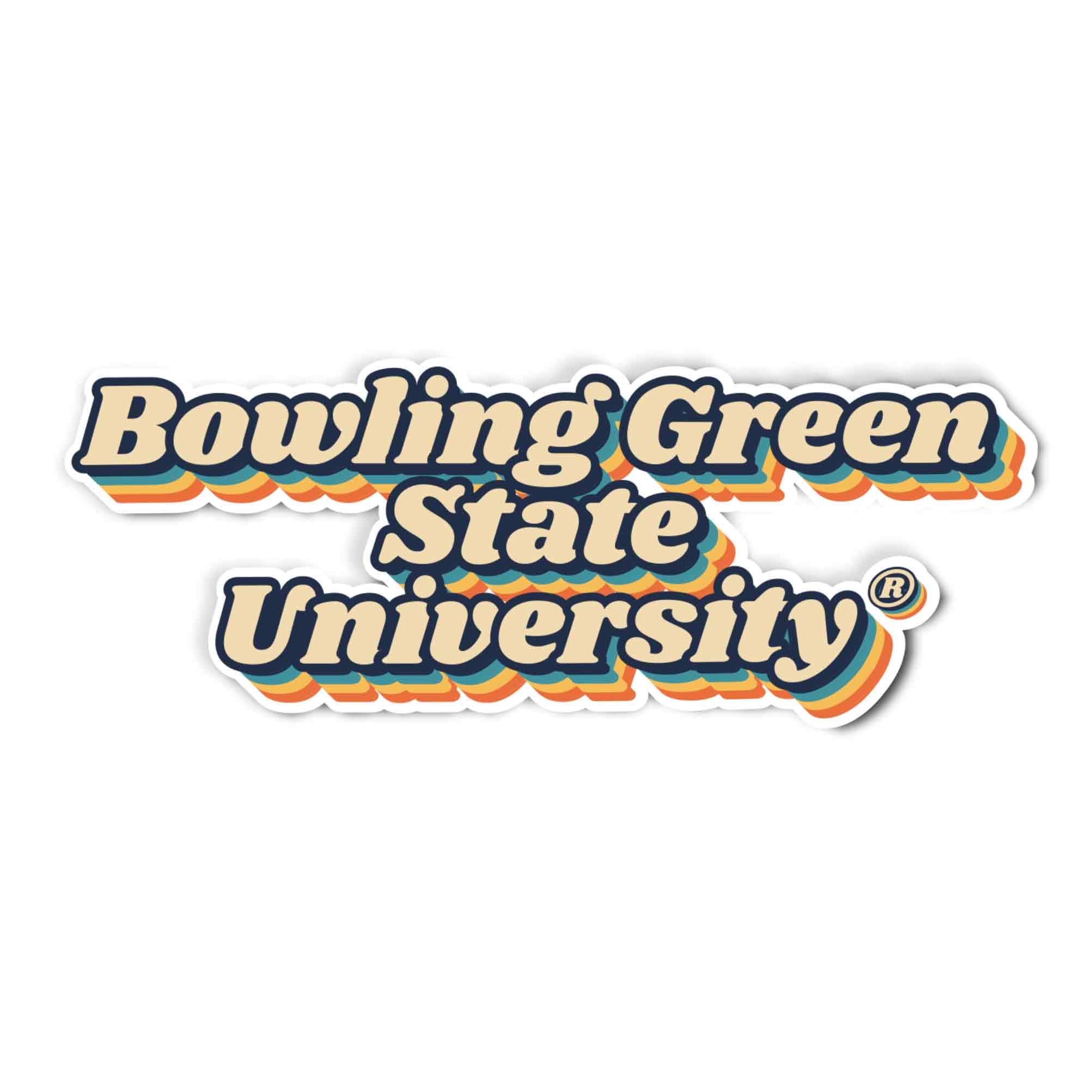 BGSU Falcons Vinyl Decal Sticker - Desert Cactus Design for Laptop, Water Bottle, Car & Scrapbook - Bowling Green State University 70's Retro Style Decals - Perfect for College Pride, School Spirit & Fan Gifts